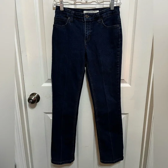 Jones New York Jeans Lexington Straight Slimming Dark Wash Stretch Denim - Picture 3 of 9